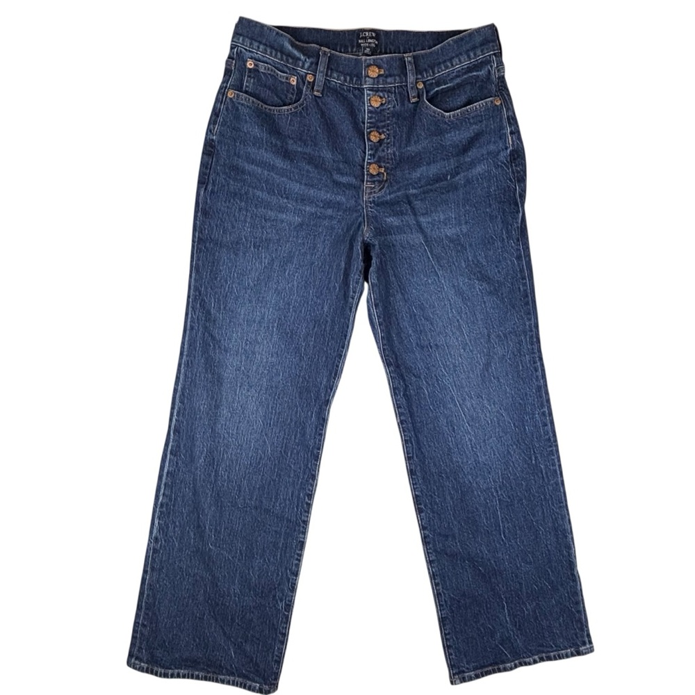 J. Crew Factory Jeans Full-Length Wide Leg Womens 30‎ Button Fly (Fit 32X29)